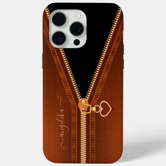 フェイクレザーハートジッパー Case-Mate iPhoneケース (裏面)