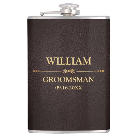 フェイクレザー ビニールラッピング フラスク (正面)