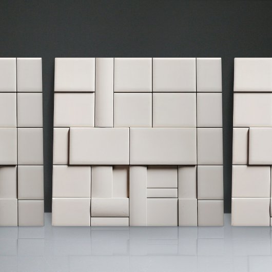 フェイクレリーフ、 浮き彫りグレーズホワイトミニマリストホームデコール タイル