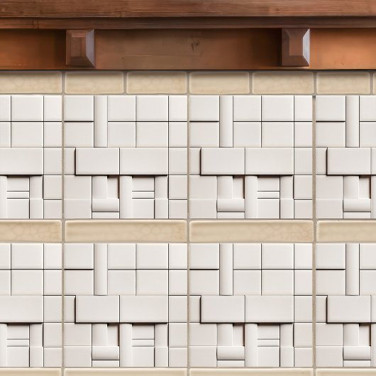 フェイクレリーフ、 浮き彫りグレーズホワイトミニマリストホームデコール タイル