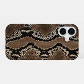 フェイクロックパイソン スネーク スキン iPhone 16ケース (裏面横)
