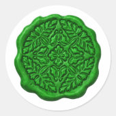 フェイクワックスシール 草緑 ラウンドシール (正面)