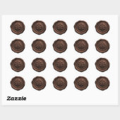 フェイクワックス封筒シール スタイル4 ミルクチョコレート ラウンドシール (シート)