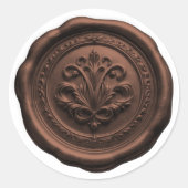 フェイクワックス封筒シール スタイル4 ミルクチョコレート ラウンドシール (正面)