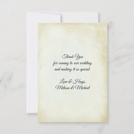 フェイクヴィンテージシンプルパーチエレガントメント サンキューカード (裏面)