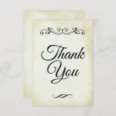 フェイクヴィンテージシンプルパーチエレガントメント サンキューカード (正面/裏面)