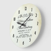 フェイクヴィンテージパシンプルーチメント&エレガントウェディング ラージ壁時計 (傾斜)