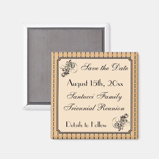 フェイクヴィンテージファミリ懇親会保存日付 マグネット (正面/裏面)