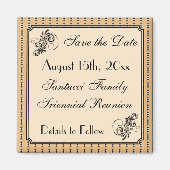 フェイクヴィンテージファミリ懇親会保存日付 マグネット (正面)