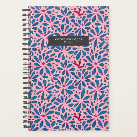 フェイク切り出しウォーターカラーボホフォークアーインスパイアト プランナー手帳 (正面)