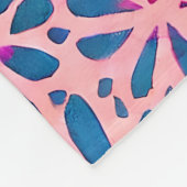 フェイク切り出しピンクブルーフォークアーインスパイアト フリースブランケット (角)