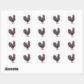 フェイク刺繍愛国ニワトリ ラウンドシール (シート)