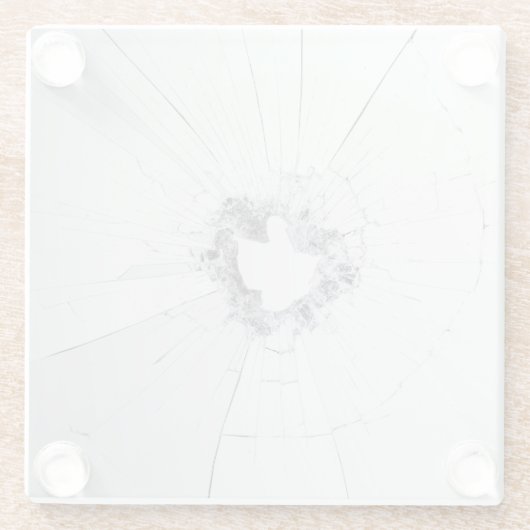 フェイク割れ壊れたデザインおもしろい – 盗難防止 ガラスコースター (裏面)