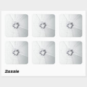 フェイク割れ壊れたデザインおもしろい – 盗難防止 スクエアシール (シート)