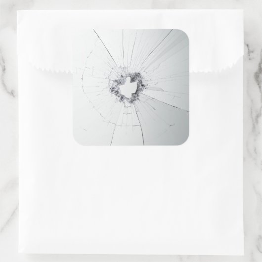 フェイク割れ壊れたデザインおもしろい – 盗難防止 スクエアシール (バッグ)