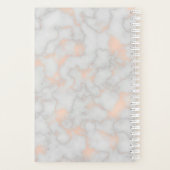 フェイク大理石およびバラ金ゴールドテクスチモノグラムのャ プランナー手帳 (裏面)