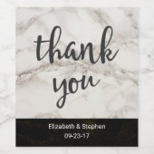 フェイク大理石モダンTaupe Thank 結婚's Wine ワインラベル (シングルラベル)
