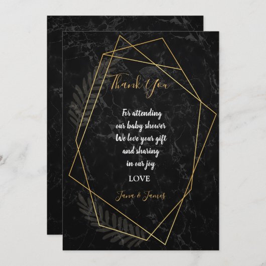 フェイク大理石感謝してい幾何 招待状 (正面/裏面)