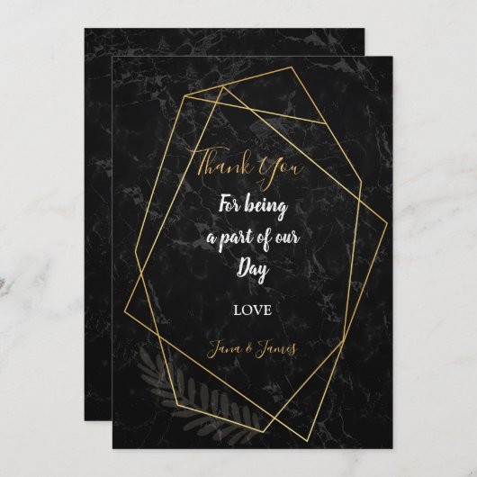 フェイク大理石感謝してい幾何 招待状 (正面/裏面)