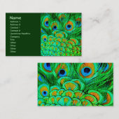 フェイク孔雀の羽抽象芸術自然パターン 名刺 (正面/裏面)