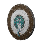 フェイク工具付きレザー&先住民アメリカンビーチワーク ダーツボード (正面右)