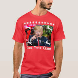 フェイク応援、ドナルドトランプ醜いクリスマスTシャツ Tシャツ