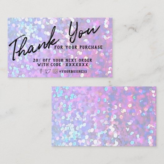 フェイク感謝していの割引カード 名刺 (正面/裏面)