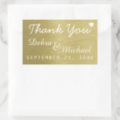 フェイク感謝してい金ゴールド結婚は 長方形シール (バッグ)