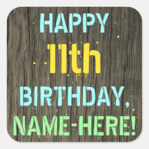 フェイク木、色彩の鮮やか文字の外観、11誕生日+名前