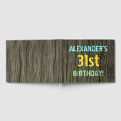 フェイク木、色彩の鮮やか文字の外観、31誕生日+名前 ゲストブック (全面)