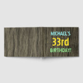 フェイク木、色彩の鮮やか文字の外観、33誕生日+名前 ゲストブック (全面)