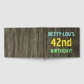 フェイク木、色彩の鮮やか文字の外観、42番目の誕生日+名前 ゲストブック (全面)