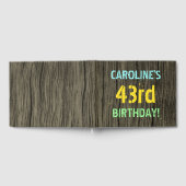 フェイク木、色彩の鮮やか文字の外観、43誕生日+名前 ゲストブック (全面)