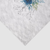フェイク桑の紙 かすみ草と青い花 薄葉紙 (詳細)