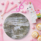 フェイク樺の木樹皮質外観パターン ペーパープレート (パーティー)