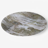 フェイク樺の木樹皮質外観パターン ペーパープレート (アングル)