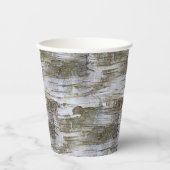 フェイク樺の木樹皮質感ルックパターン紙Cu 紙コップ (正面)