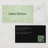フェイク淡い色のグリーンレザー名刺 名刺 (正面/裏面)