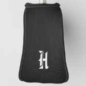 フェイク炭モノグラムの素繊維「H」 ゴルフヘッドカバー (回転90)