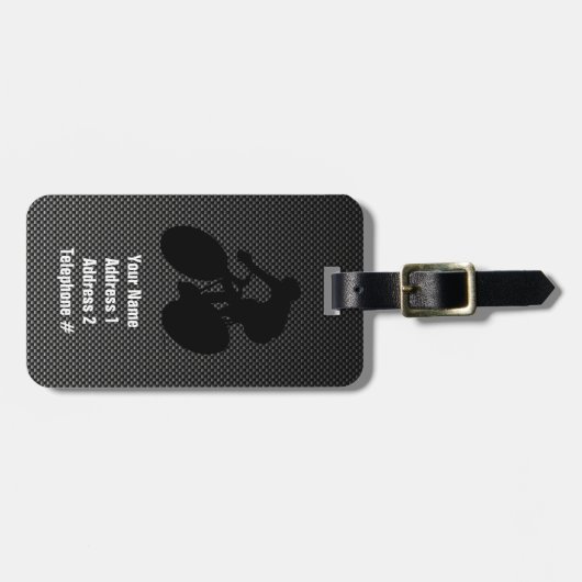 フェイク炭素繊維サイクリング ラゲッジタグ (正面横)