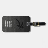 フェイク炭素繊維ランニングの ラゲッジタグ (正面横)