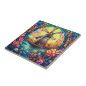 フェイク球ステンドグラス風車 タイル (側面)