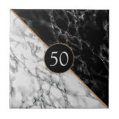 フェイク白黒大理石ユタパーソナライズされたイル タイル (正面)