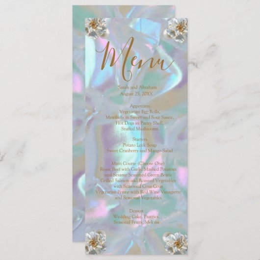 フェイク真珠のメ結婚ニューの母 メニュー (正面/裏面)