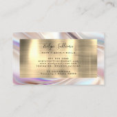 フェイク真珠光沢アイボリー及び金ゴールド箔名刺 名刺 (裏面)