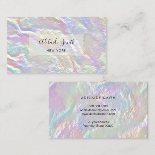 フェイク真珠光沢テクスチャ名刺 名刺 (正面/裏面)