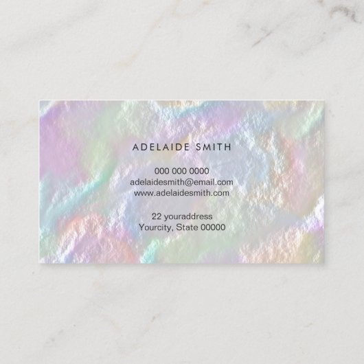 フェイク真珠光沢テクスチャ名刺 名刺 (裏面)