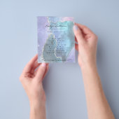 フェイク真珠光沢ブルー美しいサロン チラシ (手)