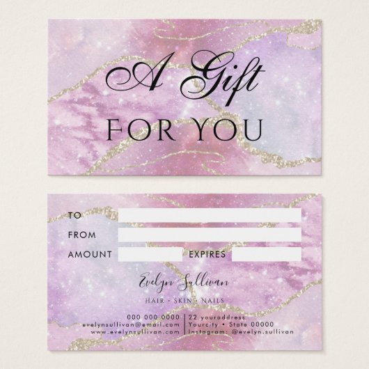 フェイク真珠光沢効果ギフトカード (正面&裏面)