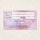 フェイク真珠光沢効果ギフトカード (裏面)